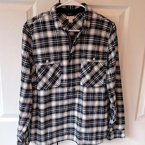 Plaid flannel pull over shirt, jacket – size medium